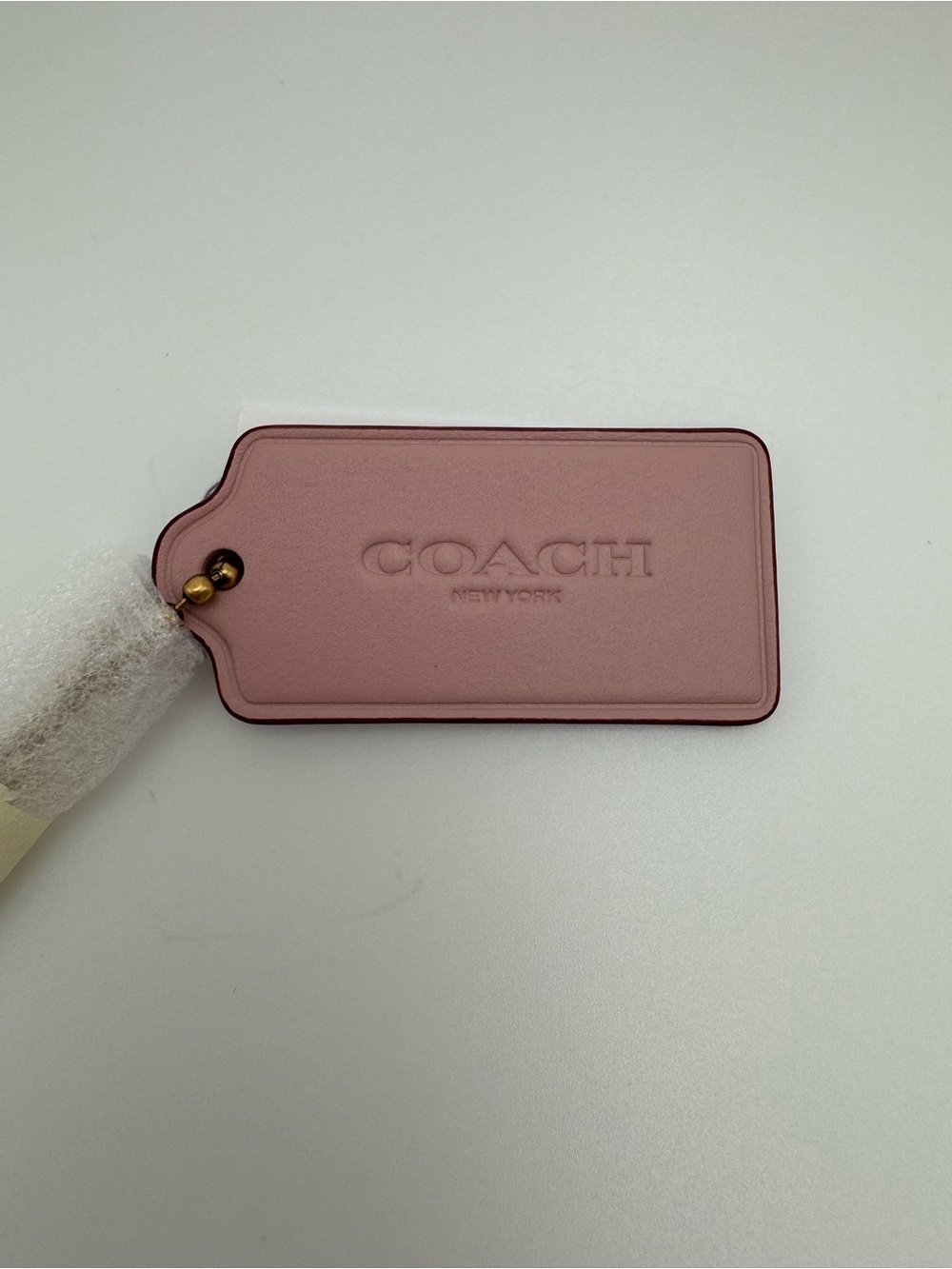 Coach CBA16 Aurora Pink Leather Hangtag Replacement Bag Charm Goldtone NWT 2.5in